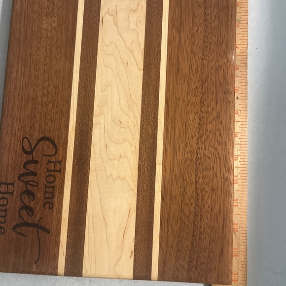 Handcrafted Wood Cutting Board - “Home Sweet Home” – Maple & Mahogany - Picture 10 of 14
